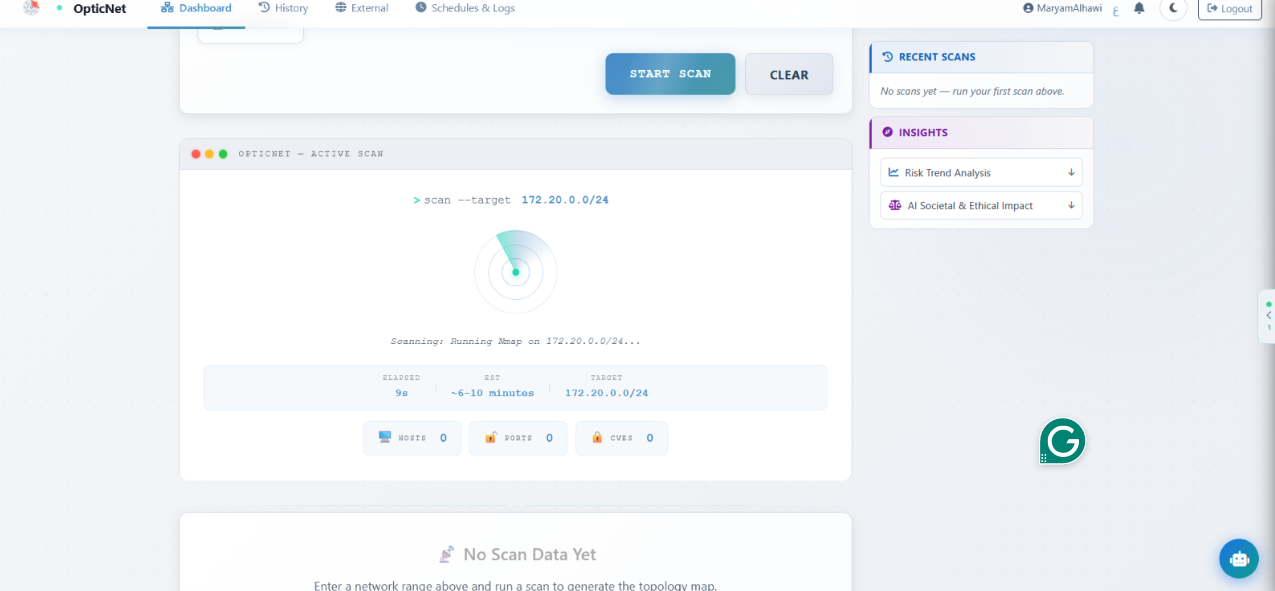 Active Scan in Progress
