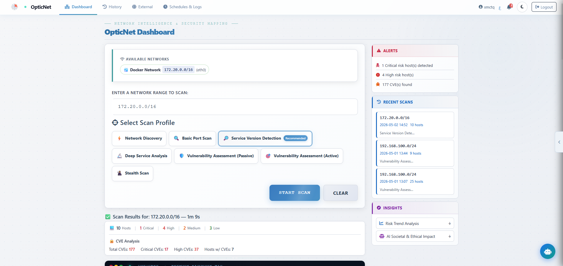 OpticNet Dashboard